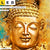 Led Leinwandbild Buddha Gold Tuerkis Hochformat Zoom