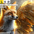 Led Leinwandbild Fuchs Mit Goldenen Fluegeln Hochformat Zoom