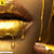 Leinwandbild Goldene Lippen Querformat Zoom