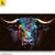 Leinwandbild Stier Mit Bunten Farben Querformat Motivorschau
