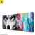 Leinwandbild Wolf Mit Bunten Farbspritzern Panorama Produktvorschau